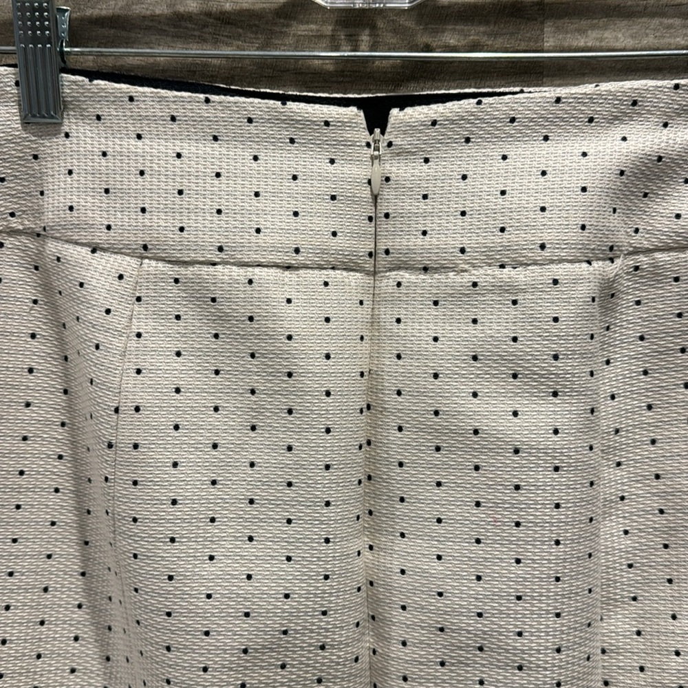 Ann Taylor lined Polka Dot Skirt W/ Pockets in a blend Cotton/Polyester/Rayon. - Picture 4 of 9